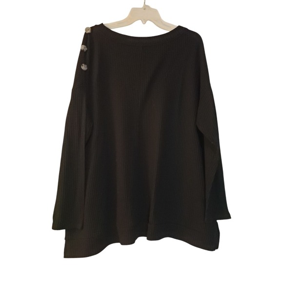 Lane Bryant Tunic Long Sleeve Pullover Top Womens 22/24 Black Stretch‎ Loose - Picture 1 of 15
